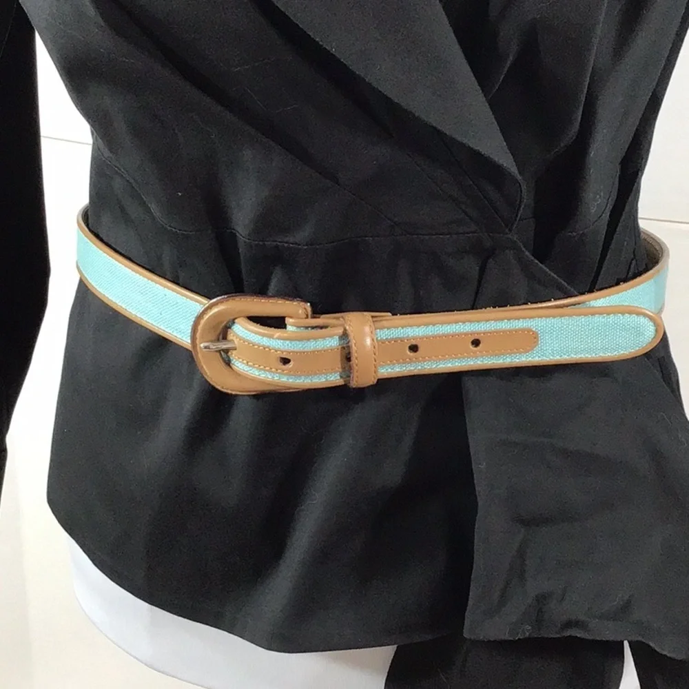 Doncaster aqua/tan belt Italy 09BT29